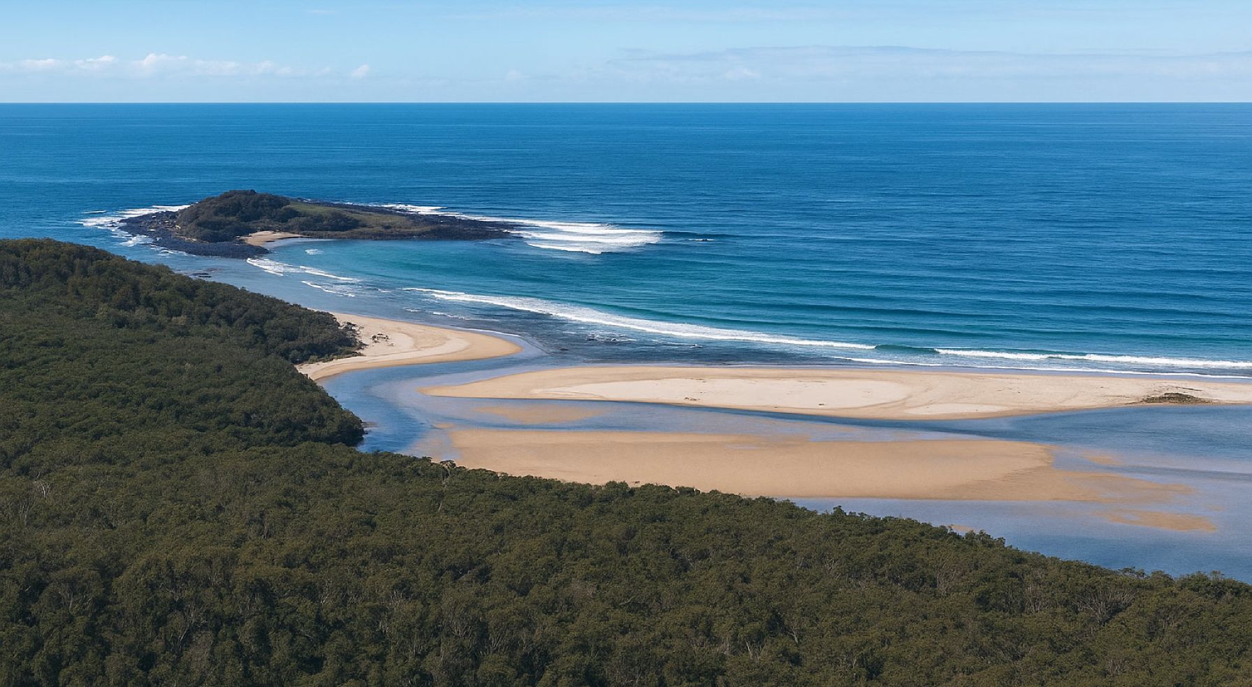 The coast near Bendalong, where the bush meets the sea