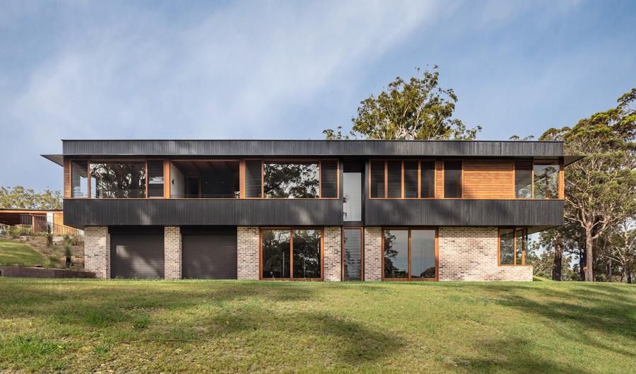 Brick and timber two storey wing