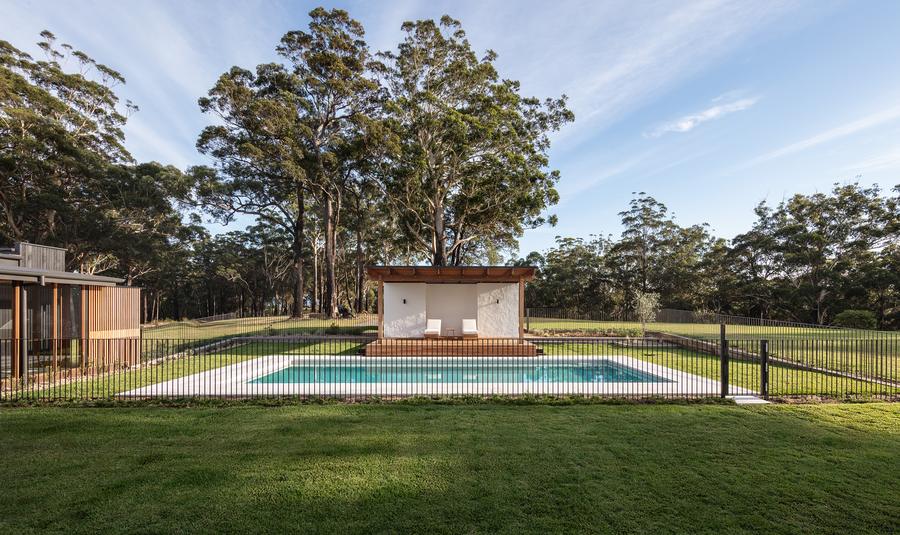The pool from across the lawn
