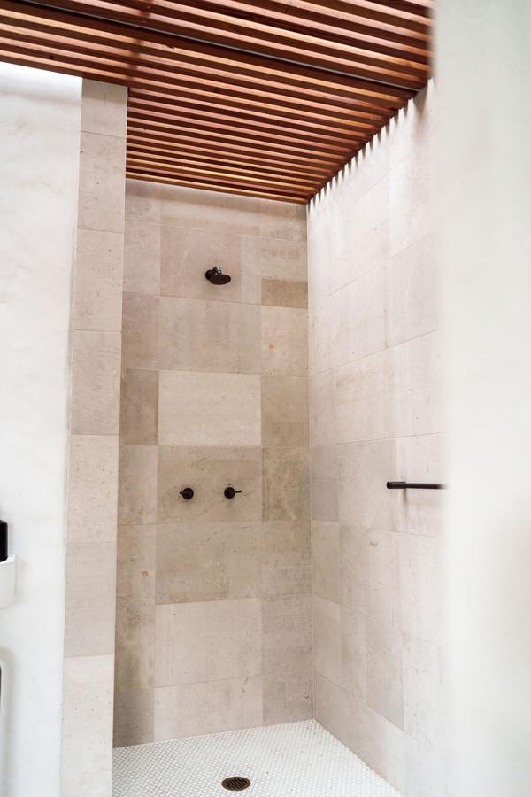 The cabana bathroom in pale stone